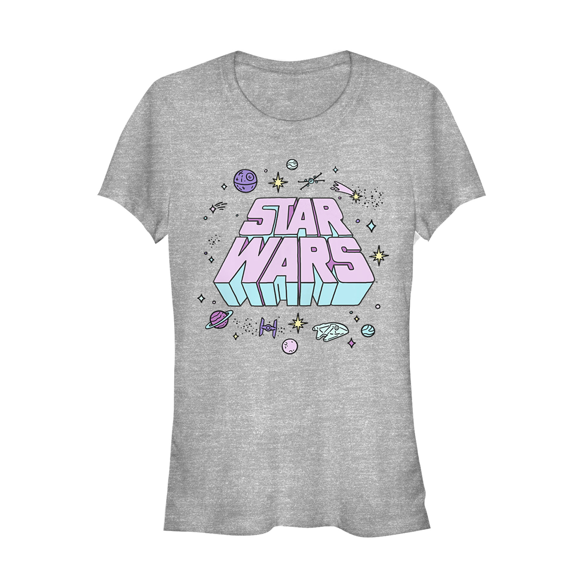 Junior's Star Wars Icon Logo Graphic Tee Athletic Heather X Large